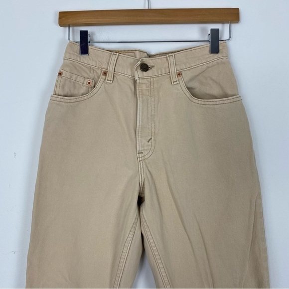 VINTAGE 90s LEVI’S 550 Relaxed Fit Tapered Leg Tan Khaki Denim Jeans size 7 - Picture 6 of 9